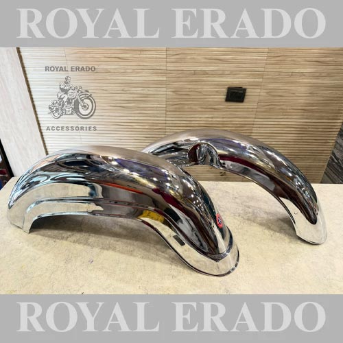 Royal Enfield Standard 350 Chrome Front And Rear Mudguards To Give A Vintage G2 1962-style Look To Your Bike