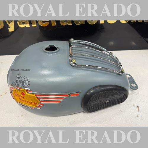 Royal Enfield Tank For Classic Electra Standard Bs-3 Bs-4 Vintage Style With Tank Monogram , Knee Pads And Chrome Grill Without Paint Raw