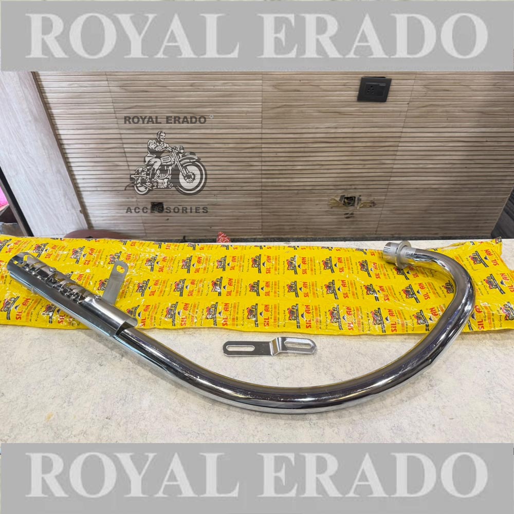 Royal Enfield Reborn Classic & New Standard Battalion Chrome Silman Company C Type Bend Pipe Chrome With Double Sensor