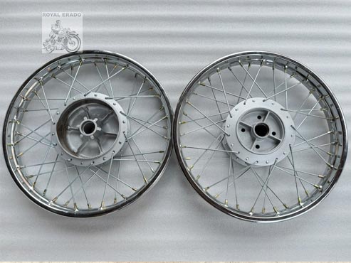 Royal Enfield Standard Drum Brake Spoke Wheel Rim In Chrome (1980 To 2018 Model Non- Disc Standard )