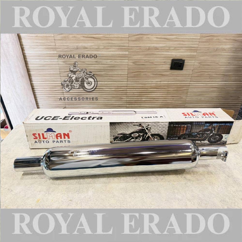 Royal Enfield Reborn Classic &new Standard Battalion Chrome Silman Company Long Punjab Silencer Exhaust Small Mouth ( Free Flow Loud Sound )  Lsm 18 -a