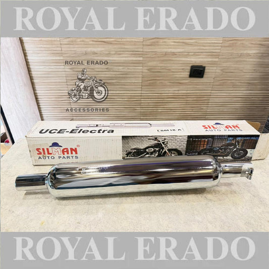 Royal Enfield Reborn Classic &new Standard Battalion Chrome Silman Company Long Punjab Silencer Exhaust Small Mouth ( Free Flow Loud Sound )  Lsm 18 -a