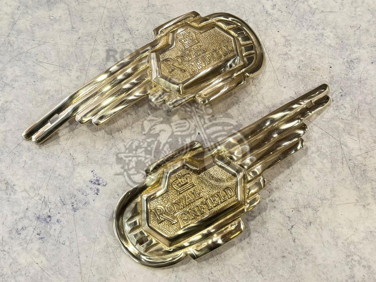 Brass Tank Monogram, Heavy Weight Tank Badge For Vintage G2 1962 Old Model Bullet 350 Standard Screw Type