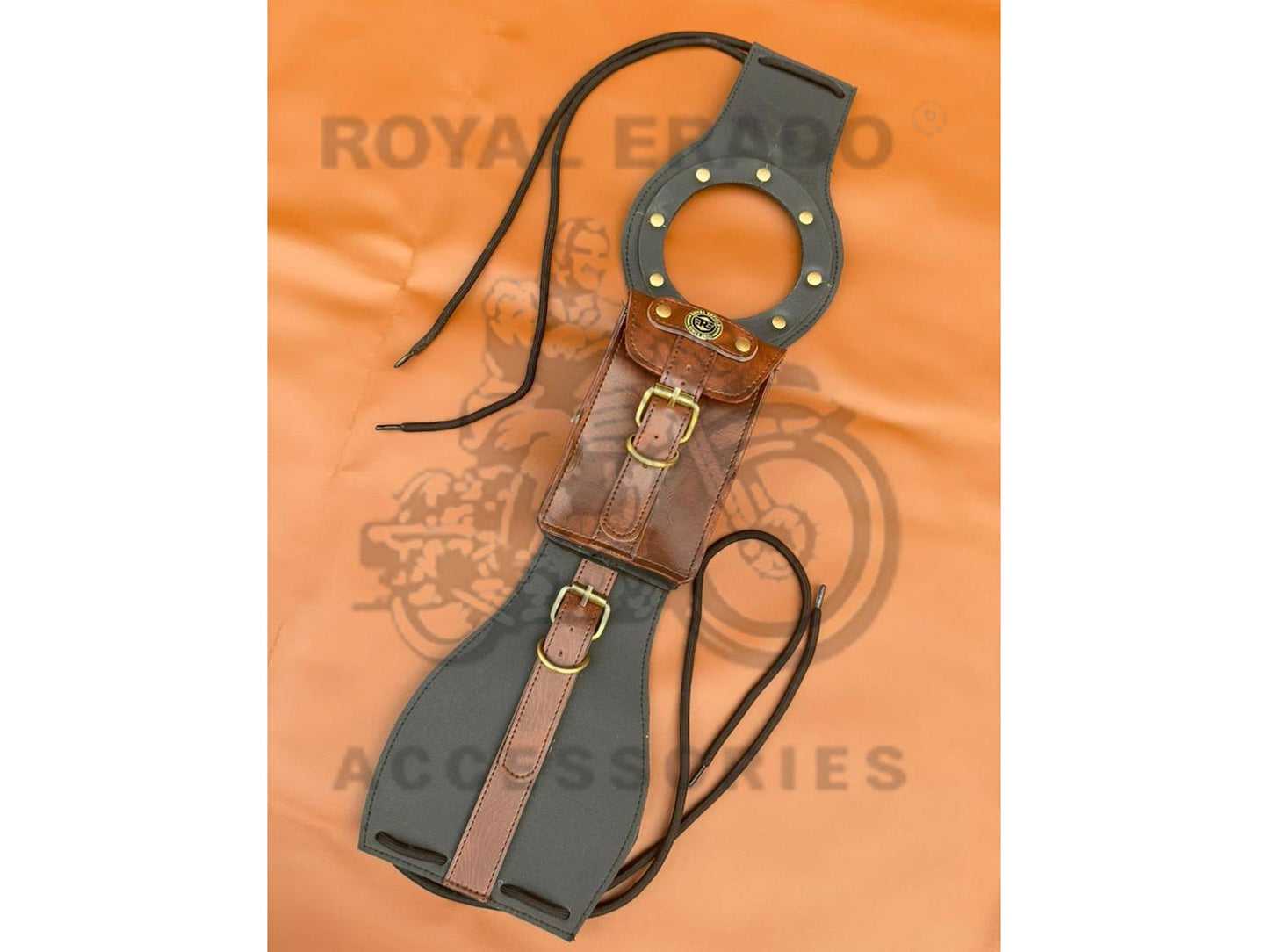 Tank Tidy Tank Cover Strap With Bag Pouch Compatible With Royal Enfield All Models: Classic Electra, Standard Gt 650, Meteor 350, Super Meteor 650, Reborn Classic, And Emered Battalion (Not-leather)