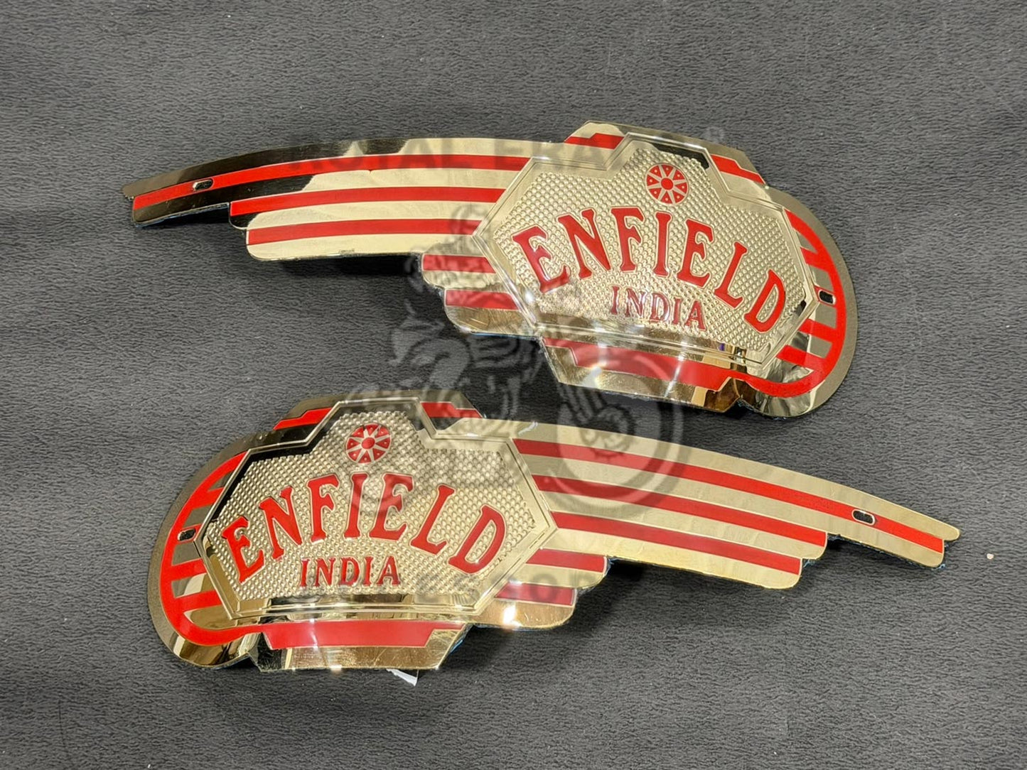 Brass Tank Monogram For Royal Enfield India Vintage G2 1962 Old Model Bullet 350 Reborn Classic Electra Standard Battalion (Can Screw/Have 3m Tape Also) Classic 650 Standard 650 Twin Goan