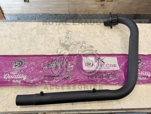 Hk Company L-type Bend Pipe In Black, Free-flow Loud Sound For Royal Enfield Classic Electra Standard Bs-3 Bs-4 Uce Model