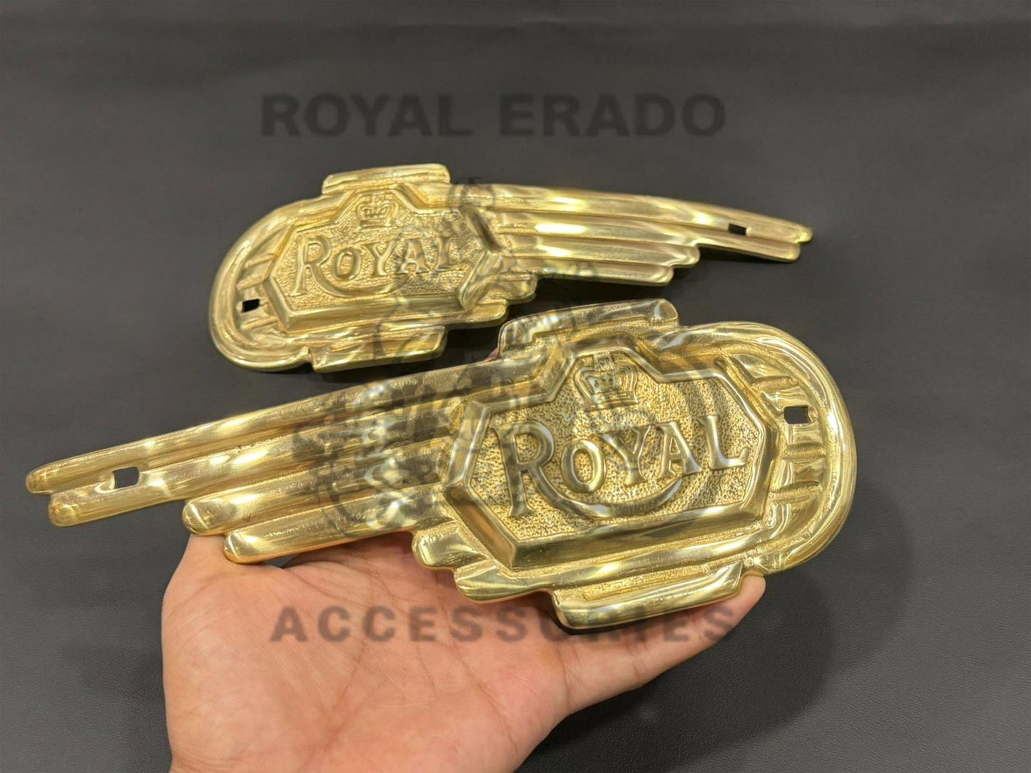 Brass Heavy Royal Tank Monogram For Royal Enfield Standard Vintage G2 1962 Old Model Bullet 350