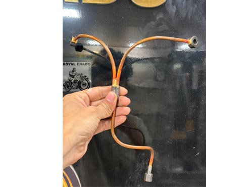Royal Enfield Rocker Oil Pipe In Copper For Vintage G2 1962 Old Model Bullet 350 Standard Electra ( Small Bolt Pipe)