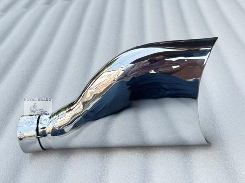 Royal Enfield Chrome Fish Tail Available For Original Silencer / Punjab Silencer / Indore Silencer / For Classic Electra Standard/Reborn Classic/Battalion Standard