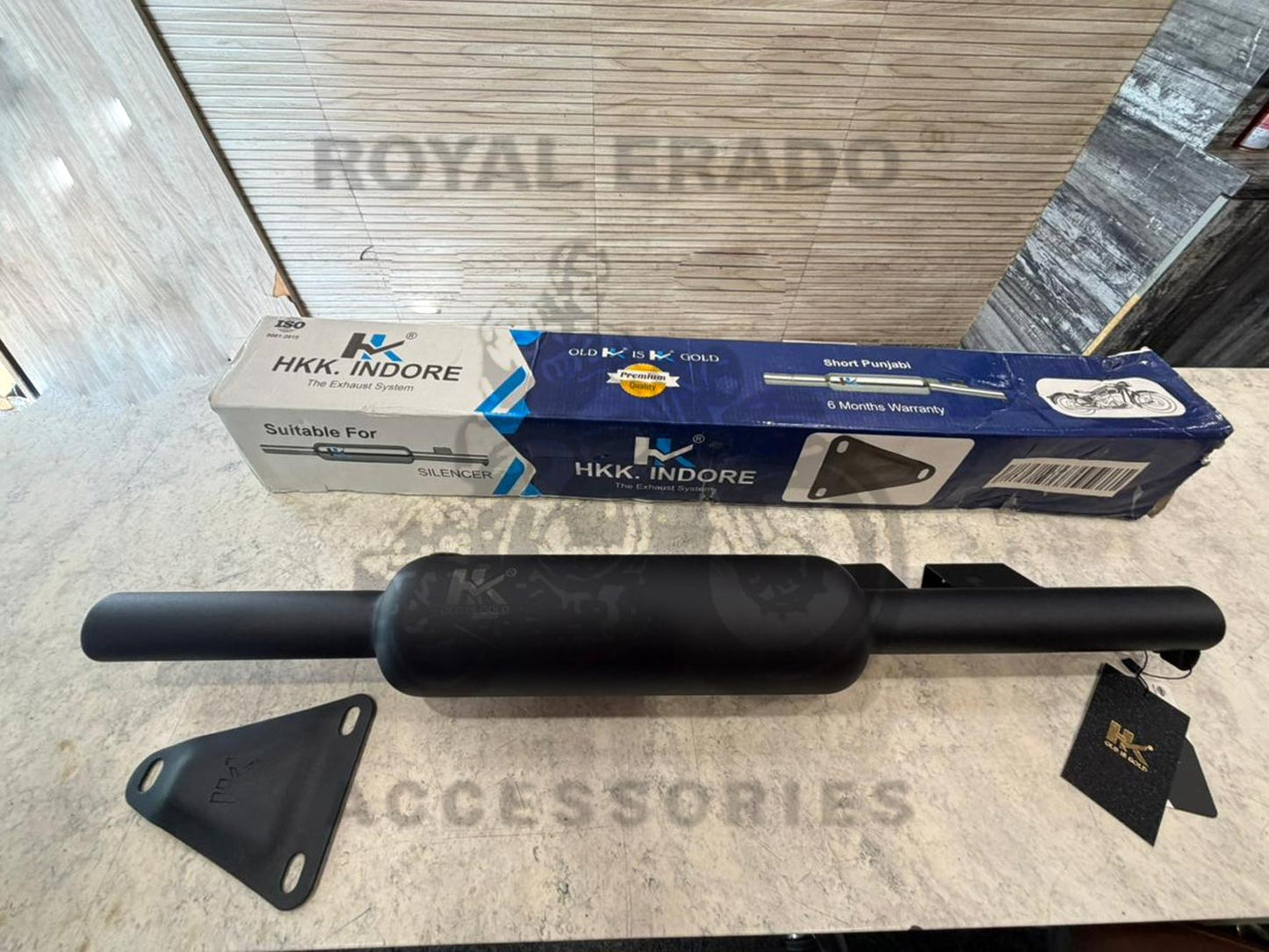 Hk-indore Company Punjab Free-flow Loud Sound Black Silencer Exhaust For Royal Enfield Bs-3, Bs-4, Bs-6, Classic Electra & Standard