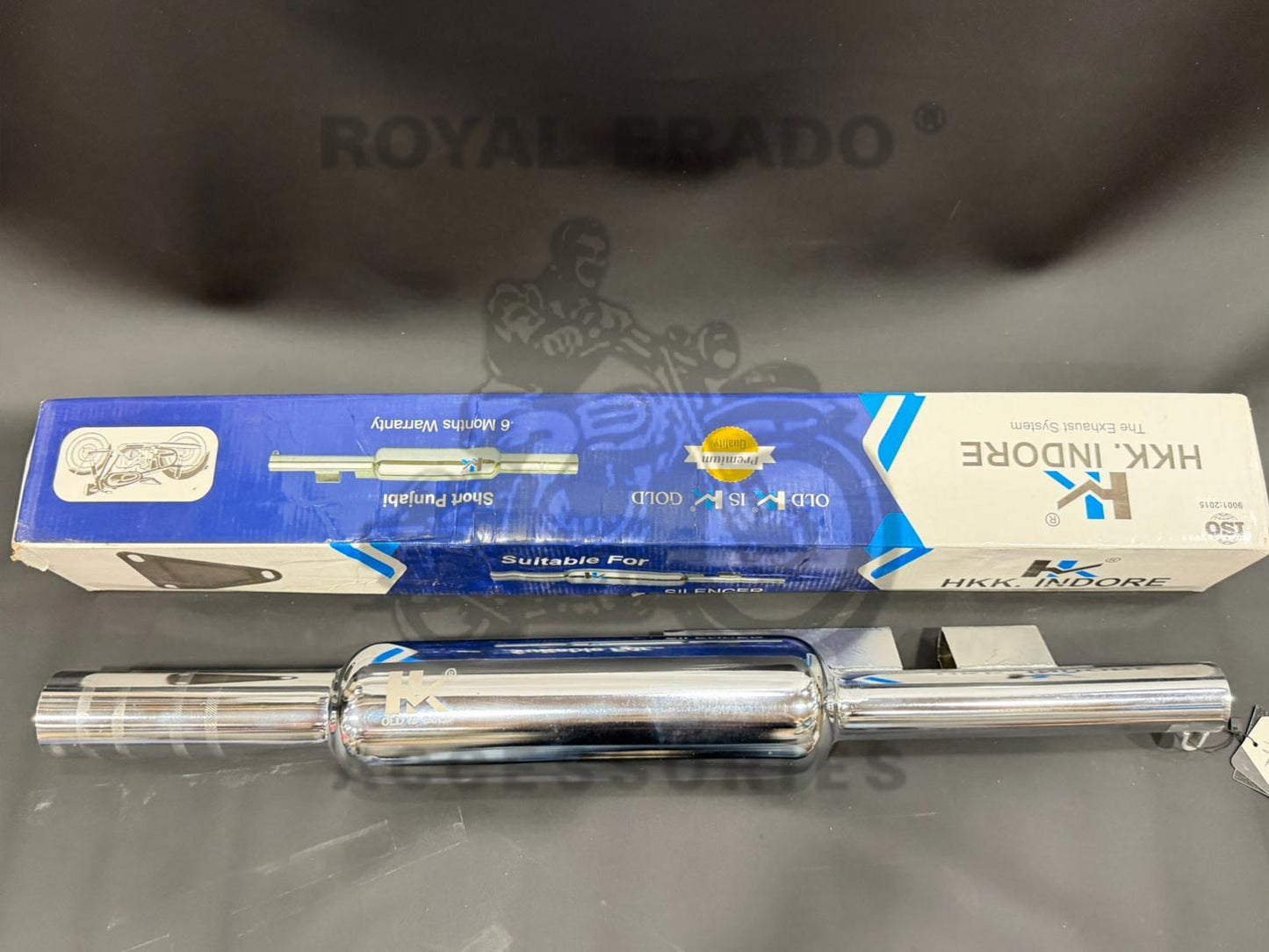 Hk-indore Company Small Punjab (Chota  Mini Punjab) Silencer 63mm Big Mouth Free Flow Loud Sound Chrome Exhaust For Royal Enfield Classic Electra Standard Bs-3 And Bs-4
