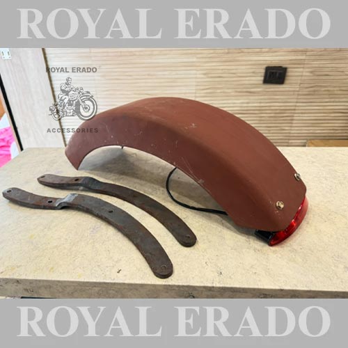 Harley Davidson 883 Bobber Style Rear Mudguard With Tail Light And Stays For Royal Enfield Classic Electra Standard