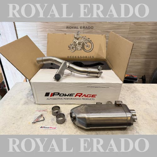 Powerrage Slip-on Exhaust With De-cat Pipe Bend Pipe For Royal Enfield Himalayan 450 – Stainless Steel Performance Muffler Exhaust Silence