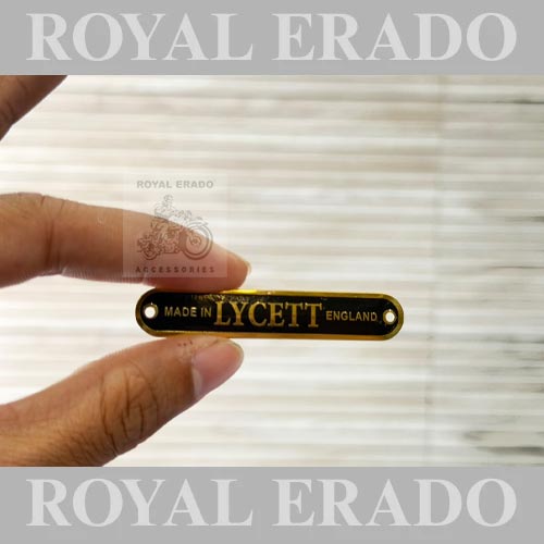 Vintage Made In England Lycett Seat Saddle Badge 2 Peaces In Brass For Royal Enfield, Bsa, Norton, And Triumph