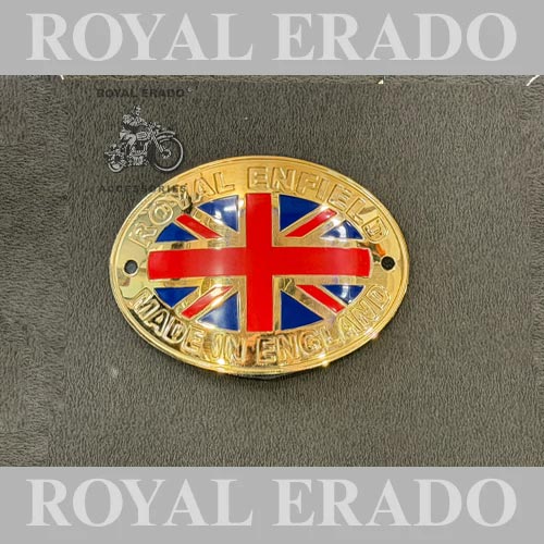 Brass Made In England, Rear Mudguard Cad Monogram Logo Badge For Vintage G2 1972 Old Model Bullet 350 Royal Enfield Classic, Electra, Standard Reborn Classic, New Standard Battalion