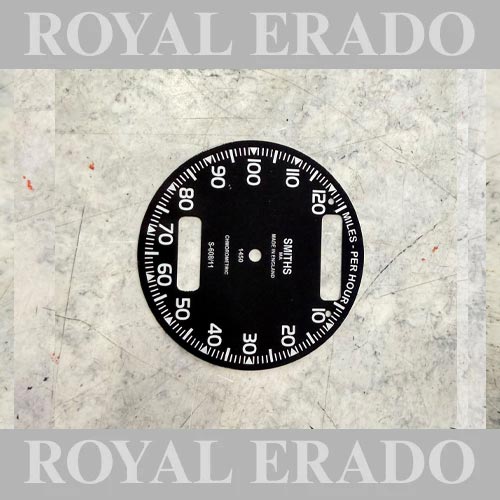 Royal Enfield Black Smith Made In England  Meter Dial With Double Reading, 120 Miles Reading