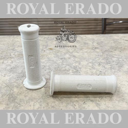 Amal Handlebar Grip In White Colour For 7/8" Handlebar For Vintage Bike Royal Enfield Bsa Norton Triumph Rajdoot With 7/8" Handlebar Classic Electra Standard Thunderbird Reborn Battalion