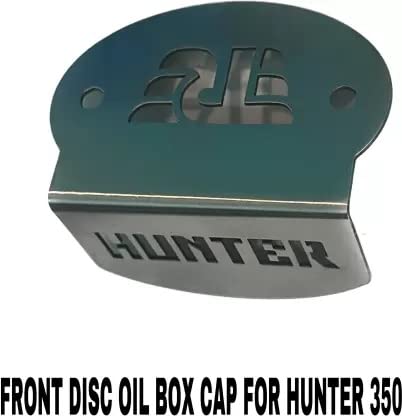 Hunter 350 Bike Stainless Steel master cylinder cap / Front Disc Brake Fluid Reservoir Oil Cap/Container Guard Protector Cover Silver