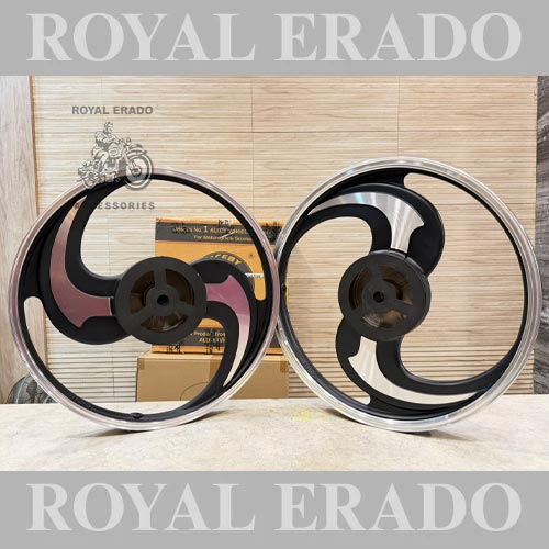 Raceby / Kingway Company Yamaha Rx100, Rx135, Crux Black 2s S Talwar 2 Spoke Alloy Wheel