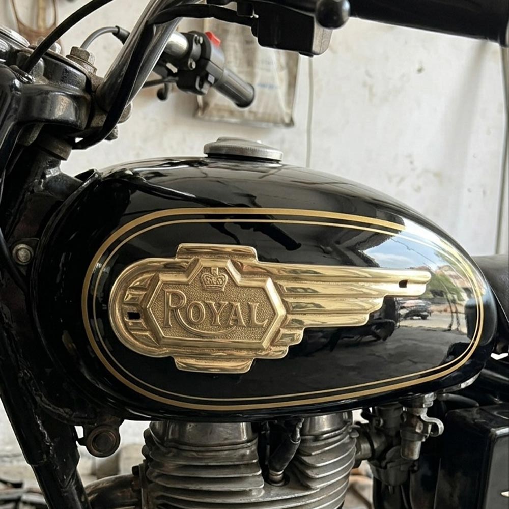 Brass Heavy Royal Tank Monogram For Royal Enfield Standard Vintage G2 1962 Old Model Bullet 350