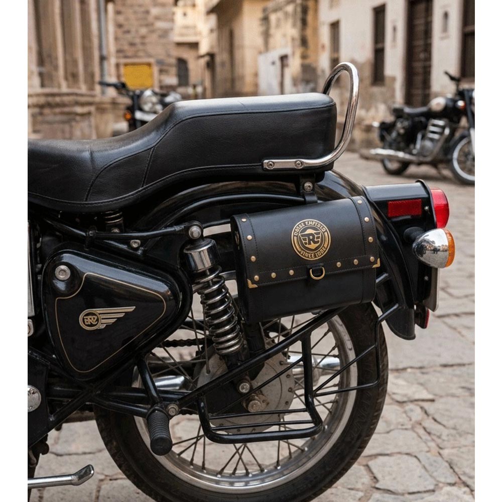 Waterproof Small Tool Bag Black For Royal Enfield Classic Electra Standard, Reborn Classic Battalion Standard With Brass Buckle