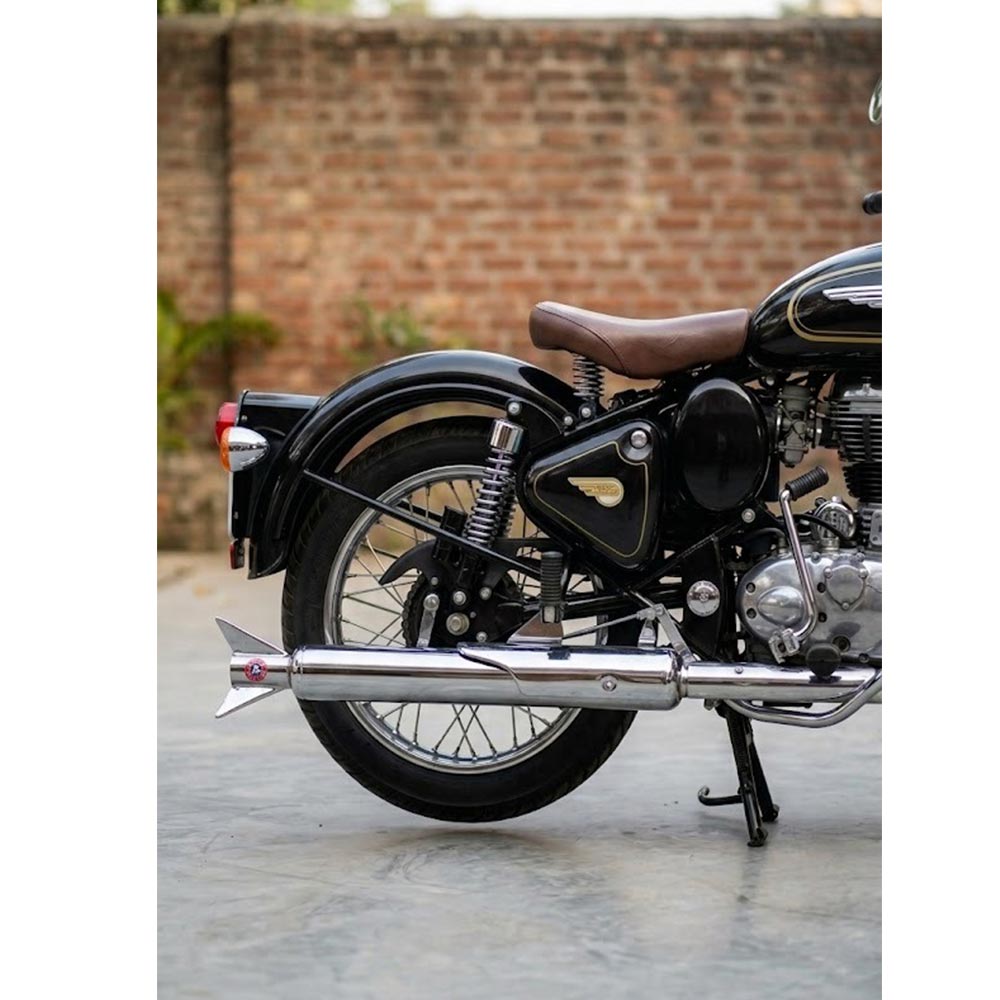 Royal Enfield Chrome Silencer Rocket For Classic Electra Standard For Indore & Small Mouth Punjab & Original Silencer