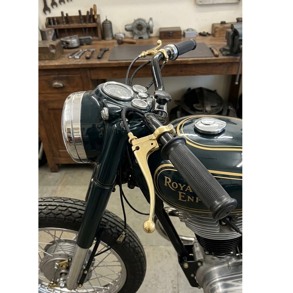 Vintage 1962 G2 Style Old Model Bullet 350 Ball Type Lever In Brass For Standard ( Non-disc Brake Bike) ( Bolts Not Included )