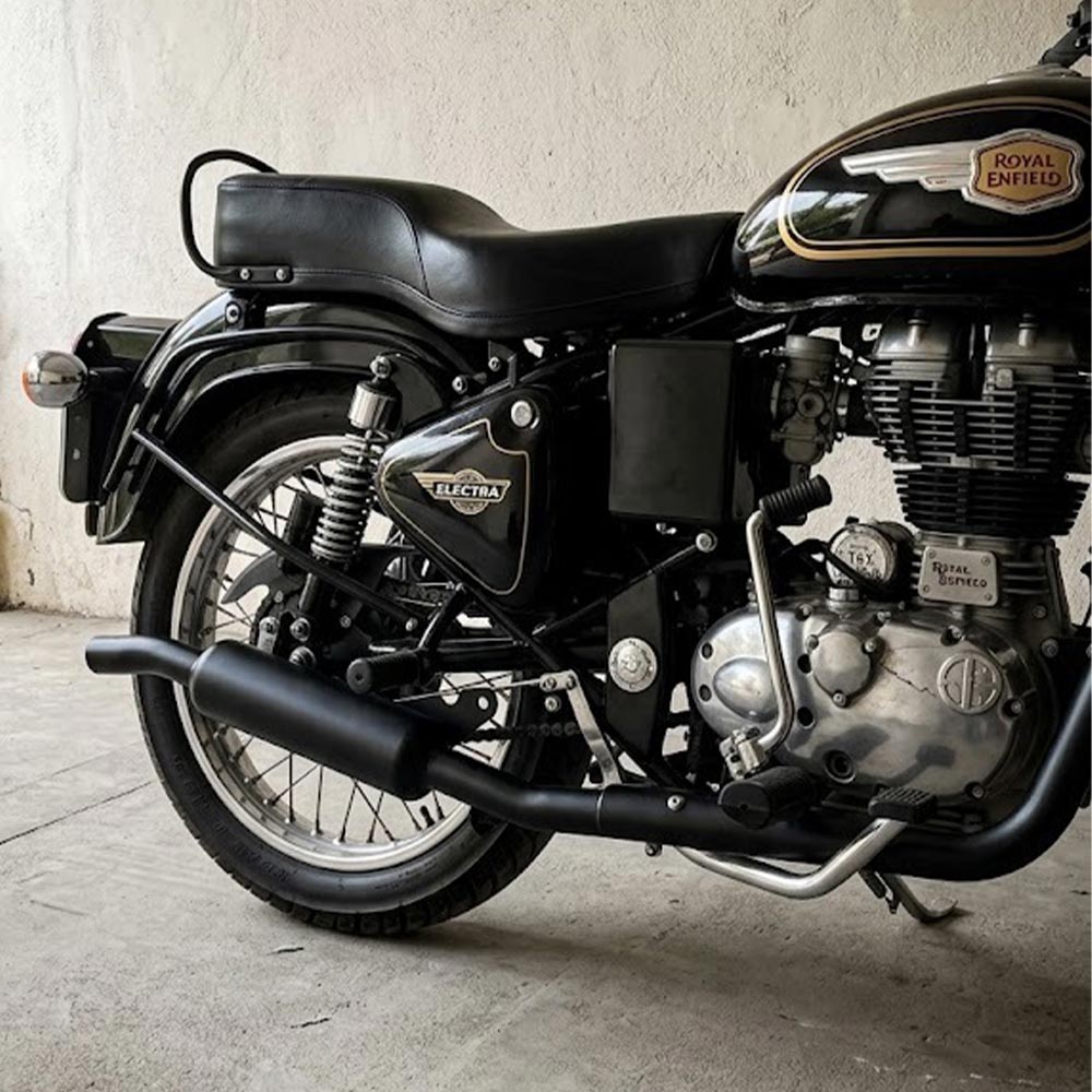 Royal Enfield Classic Electra Standard Black Upswept Angular Silencer With Filter