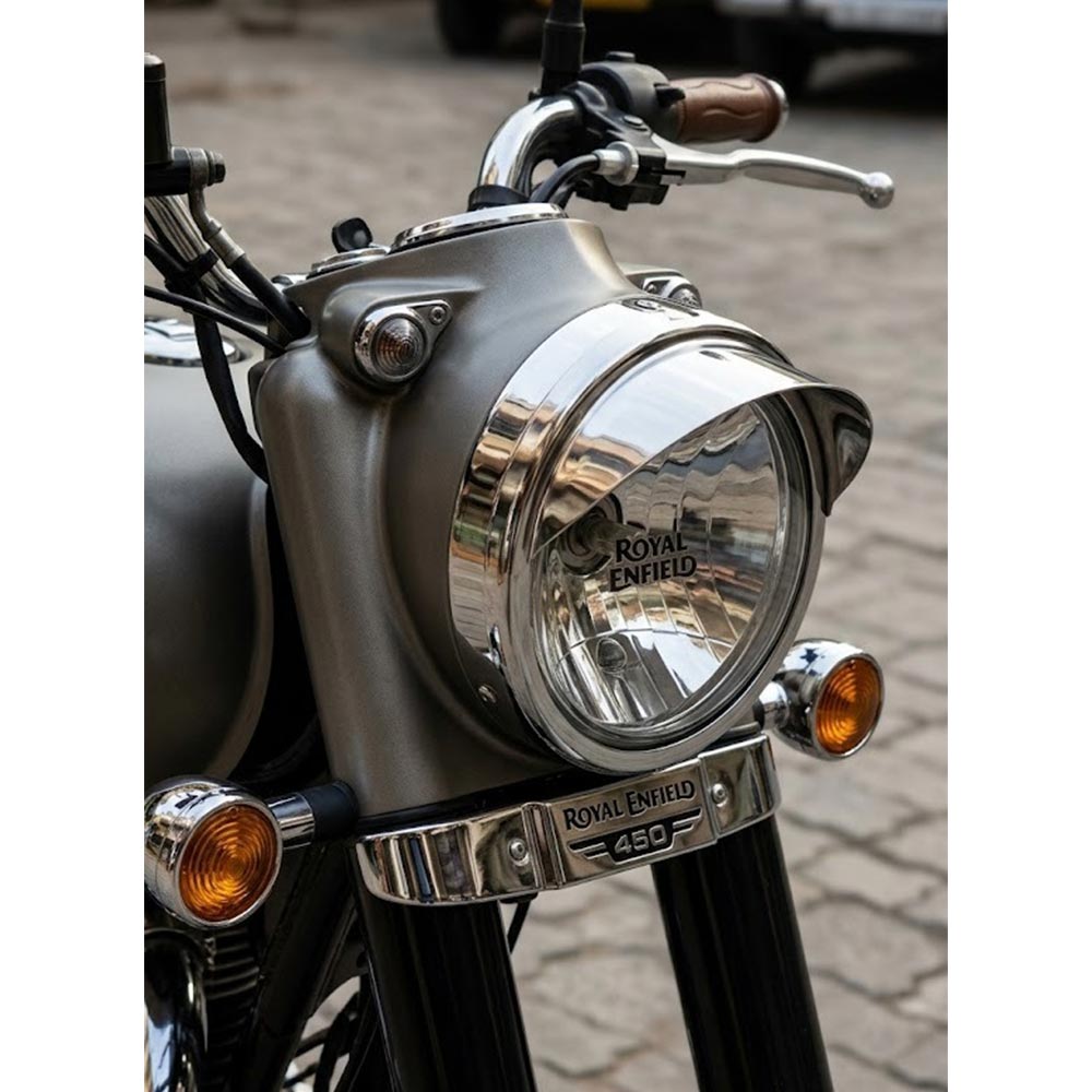 Royal Enfield Reborn Classic, New Standard Battalion Headlight Cap Shade In Ss Chrome