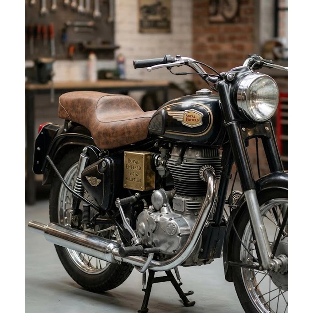 Rustic brown colour, comfortable seat for Royal Enfield Classic Electra Standard Vintage G2 1962 old model Bullet 350