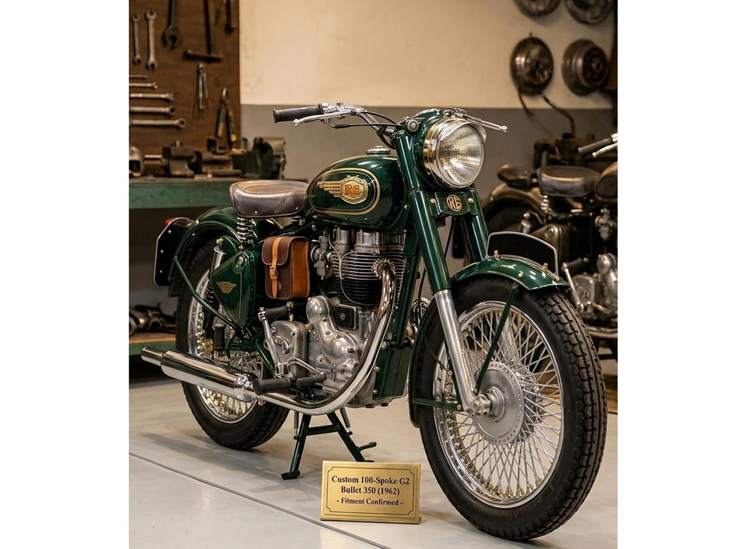 100 Spoke Multi-spoke Chrome Wheel Rim For Royal Enfield Classic Electra Standard Vintage G2 1962 Old Model Bullet 350