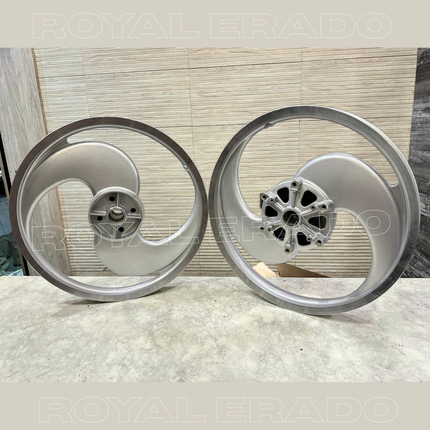PAJERO 2S & 2 Spokes Broad S designed Alloy Wheel for royal enfield standard abs and electra ( front 19” disc rear 19” drum )