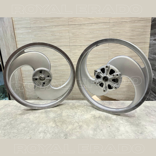 PAJERO 2S & 2 Spokes Broad S designed Alloy Wheel for royal enfield standard abs and electra ( front 19” disc rear 19” drum )