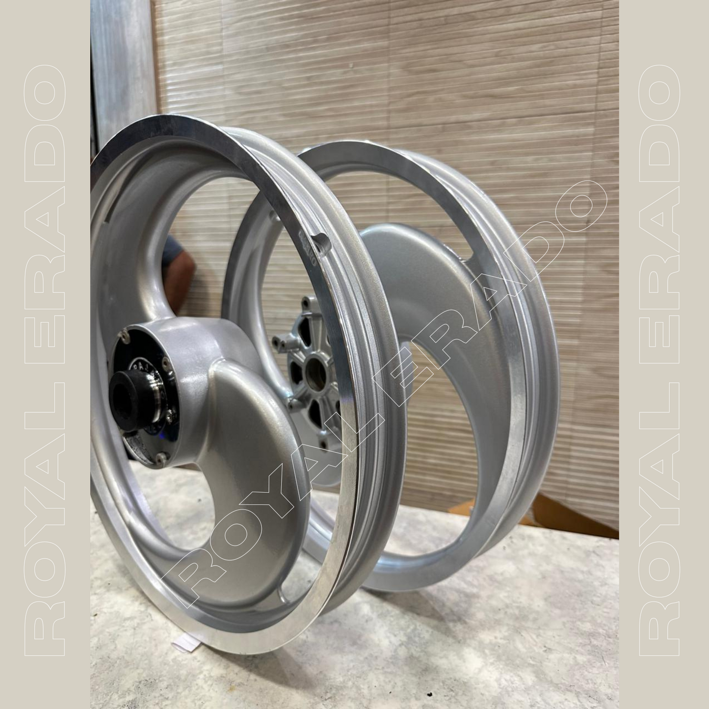 PAJERO 2S & 2 Spokes Broad S designed Alloy Wheel for royal enfield standard abs and electra ( front 19” disc rear 19” drum )